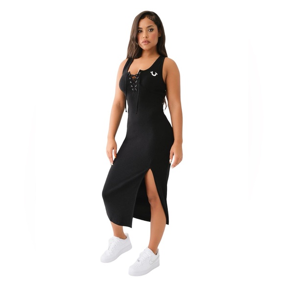 True Religion Lace Up Horseshoe Midi Dress
Black Med NWT - Picture 1 of 5